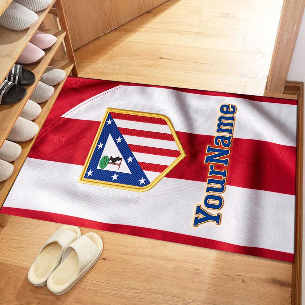Atletico Madrid Customizable Name Floor Rug Office Rug Perfect for Outdoor Entryway Dormitory Decorate room Antislip Carpet Decorate Offices