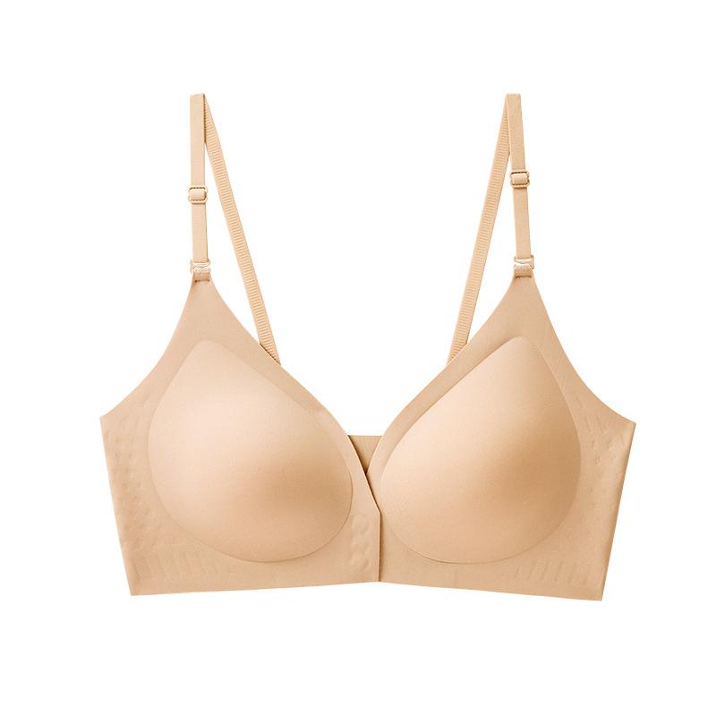 

Front opening buckle gathering seamless U-shaped 1D tailoring round non-sensory soft support heightening flank bra closing breasts M(recommended 45-52.5kg )