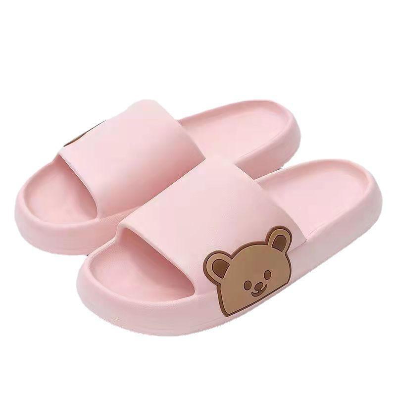 Cartoon Bear Thick-Soled Summer Sandals: Unisex Outdoor & Bathroom Wear