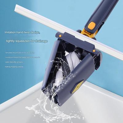 Horizontal Board Mop Imitating Hand Washing and Twisting Hands-free Washing Dormitory Wet and Dry Dual-use Mop Household Mop