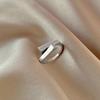 Women's High-End Rectangle Band Ring - Open, Versatile, Simple, Trendy Design for Index Finger