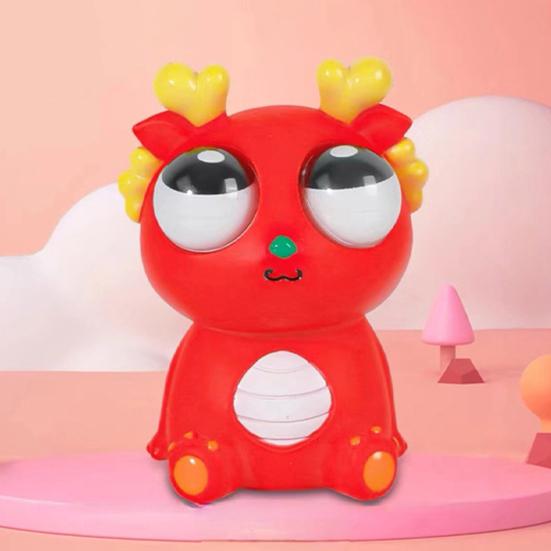 Herausspringender Augen Drache Quetschspielzeug Angst Stressabbau Sitzender Cartoon Drache Knet-Sensorisches Spielzeug Weicher Stressball Tierisches Fidget Spielzeug