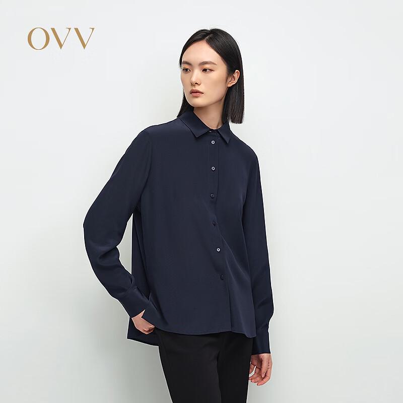 OVV Heavyweight Silk Double Georgette Long-Sleeve Blouse M
