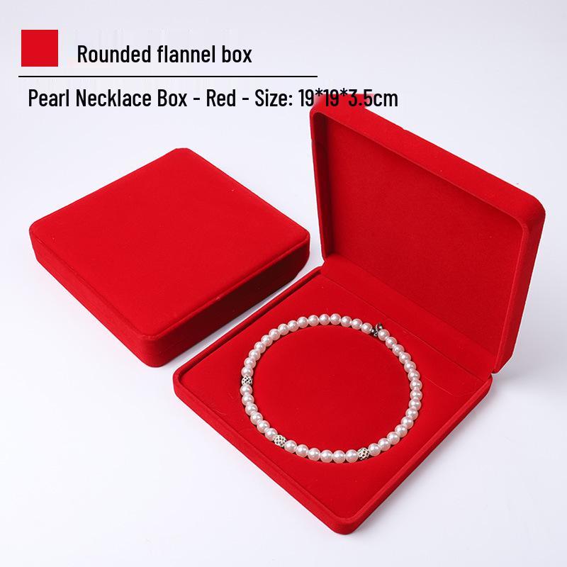 Rounded Corner Plush Jewelry Storage Box for Bracelets, Rings, and Necklaces