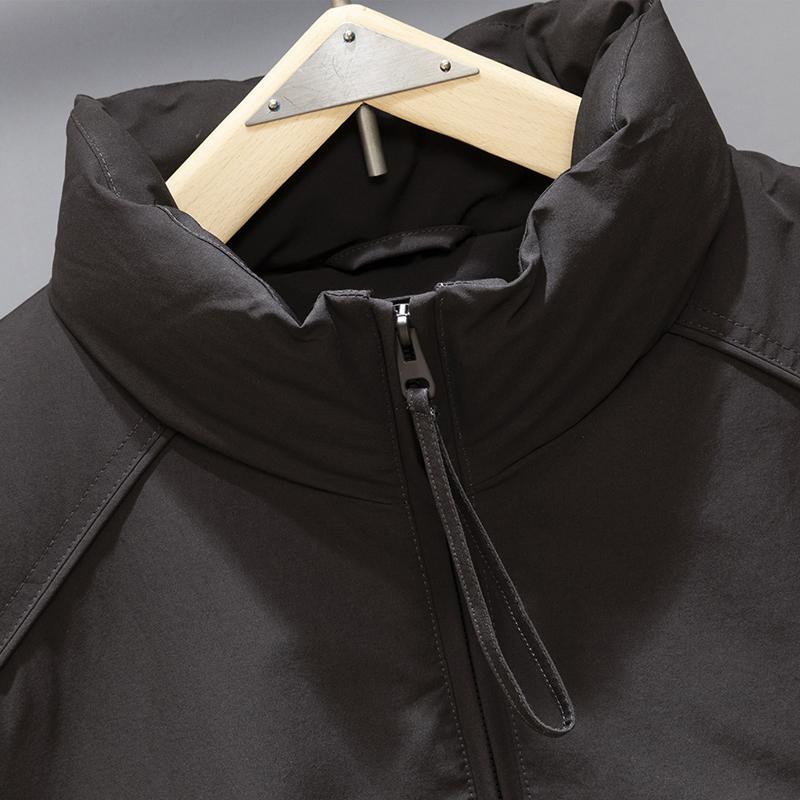 Gilet imbottito da uomo 50% piumino d'anatra bianco, con colletto alla coreana, chiusura a zip, casual, caldo, senza maniche, per l'inverno