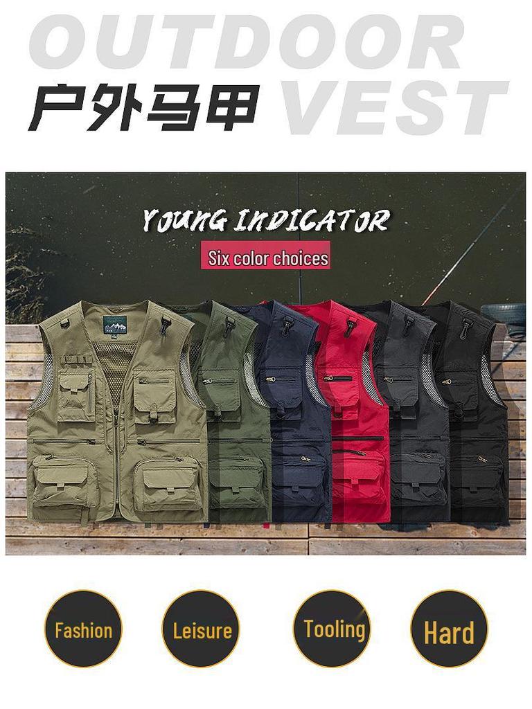 Men's Quick-Dry Multi-Pocket Outdoor Photography Vest