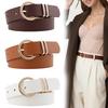 Women Belt Adjustable Length Imitation Leather Belt Jeans Dresses Shirts Sweaters Waistband Versatile Solid Color Waist Belt