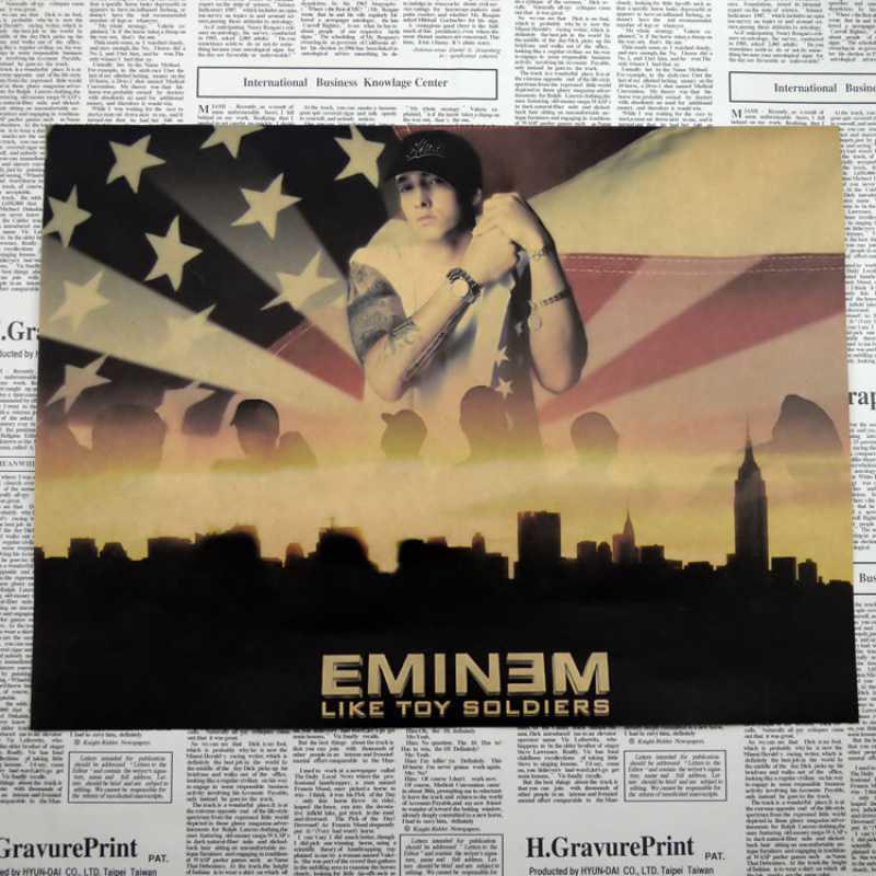 Eminem Retro Punk Poster - Kostenloser Versand Dekorative Rock Sänger Kunst