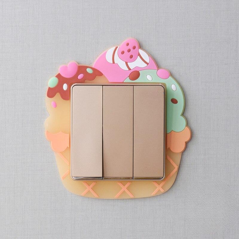 

Светящиеся силиконовые чехлы на переключатели Kawaii с мультяшными животными, переключатель, 3D наклейки, детская спальня, гостиная, украшение для дома