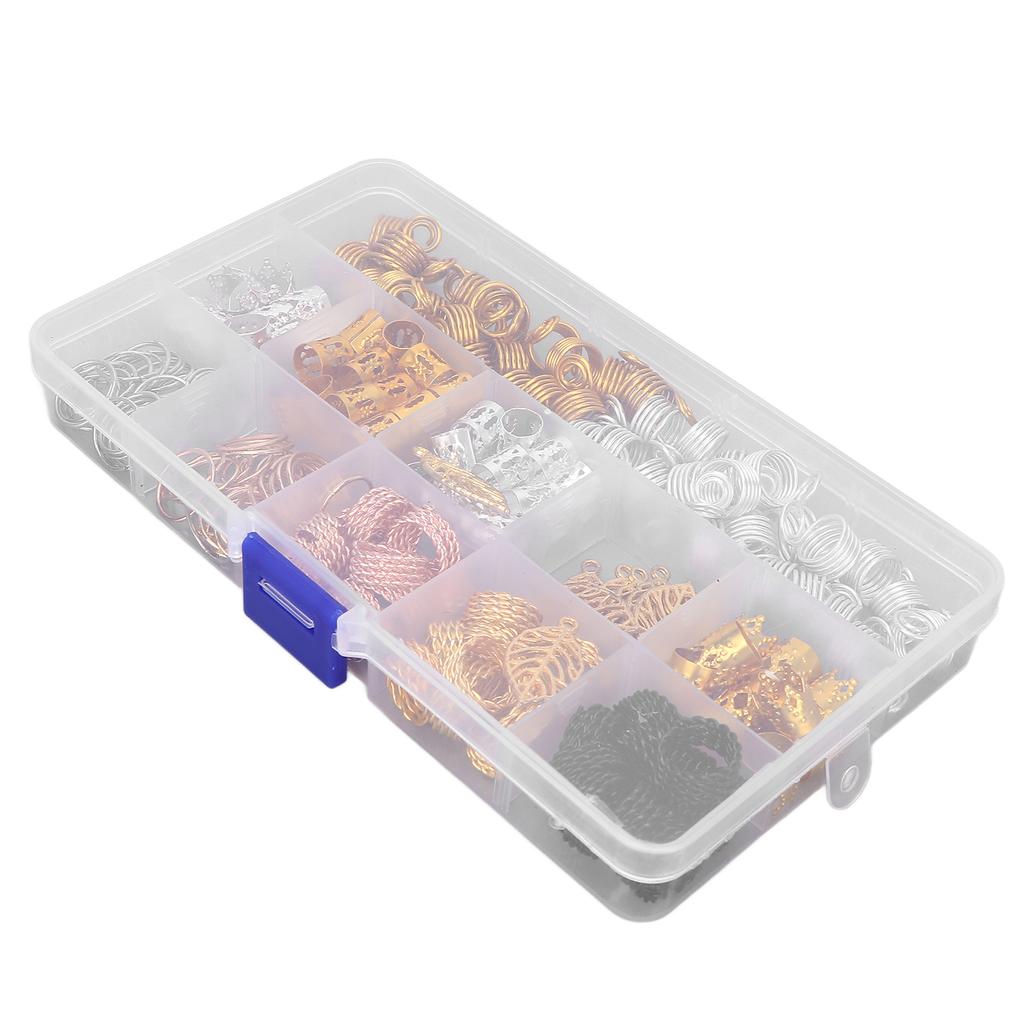 200pcs Hair Braiding Beads DIY Dreadlocks Hair Tube Cuffs Beads Hair Accessories for Hair Clip