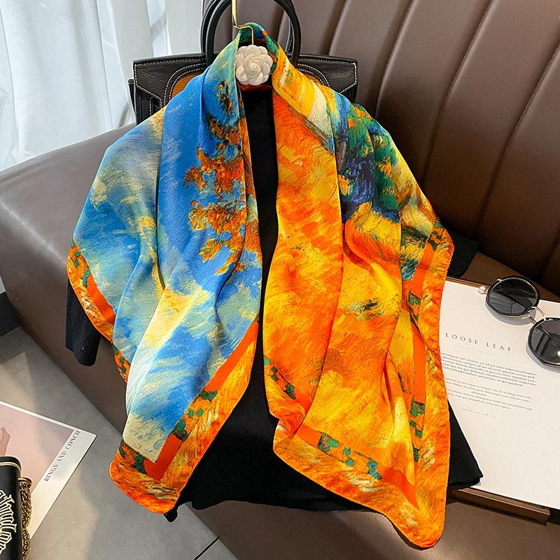 New scarf women's universal 90 large scarf sun protective thin shawl stylish fashion decorative scarf