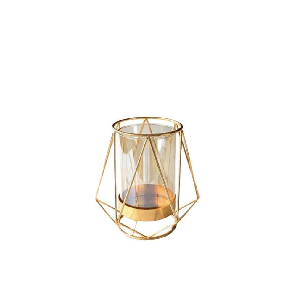 Nordic Metal Flower Vase Glass Flower Arrangement Decorative Vase Candle Holder For Living Room Bedroom