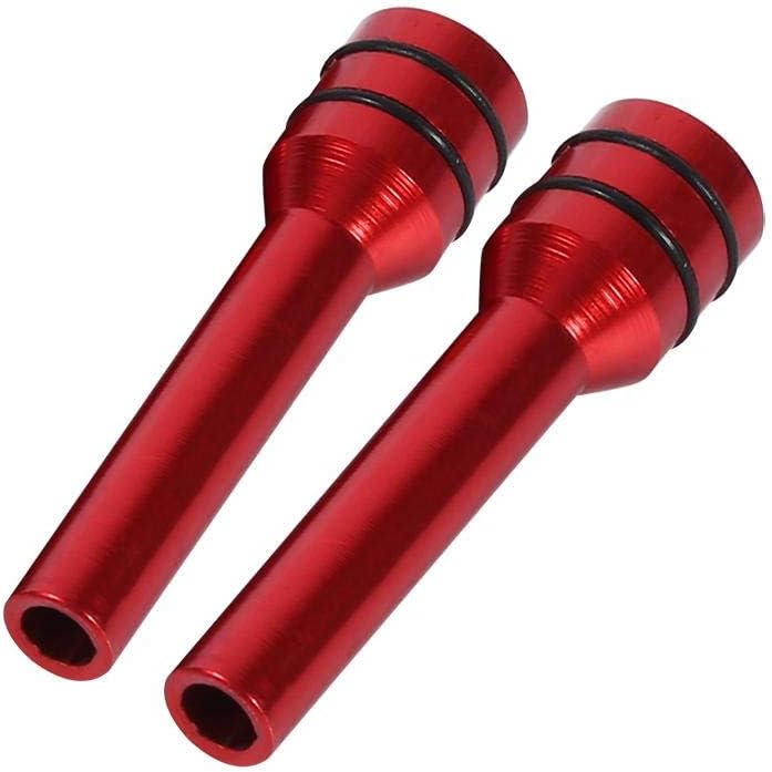 Car Door Lock Knobs 2pcs Universal Car Truck Aluminum Interior Door Lock Knob Pins Cover(Red)