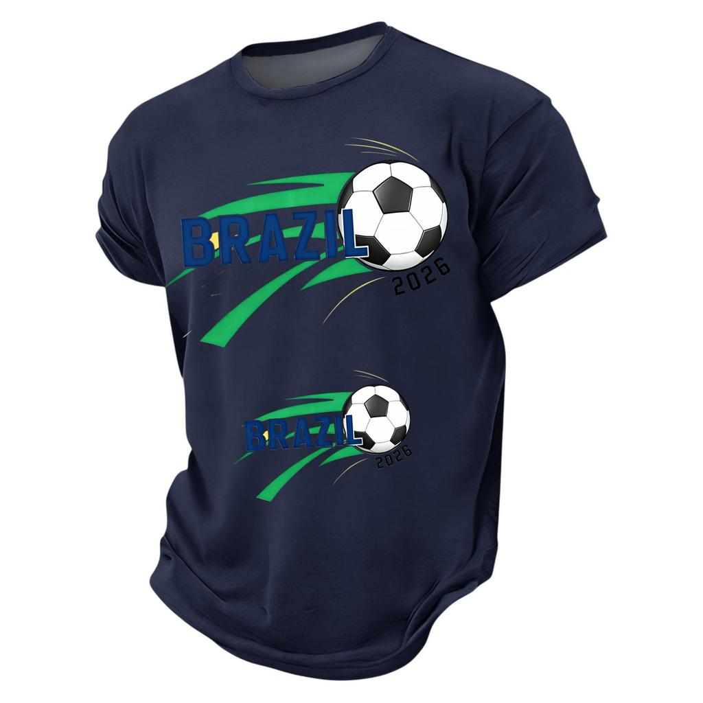 Men's Casual Lightweight Breathable Short Sleeve T-Shirt Crew Neck Printed Graphic Design for Everyday Wear Sports and Leisure