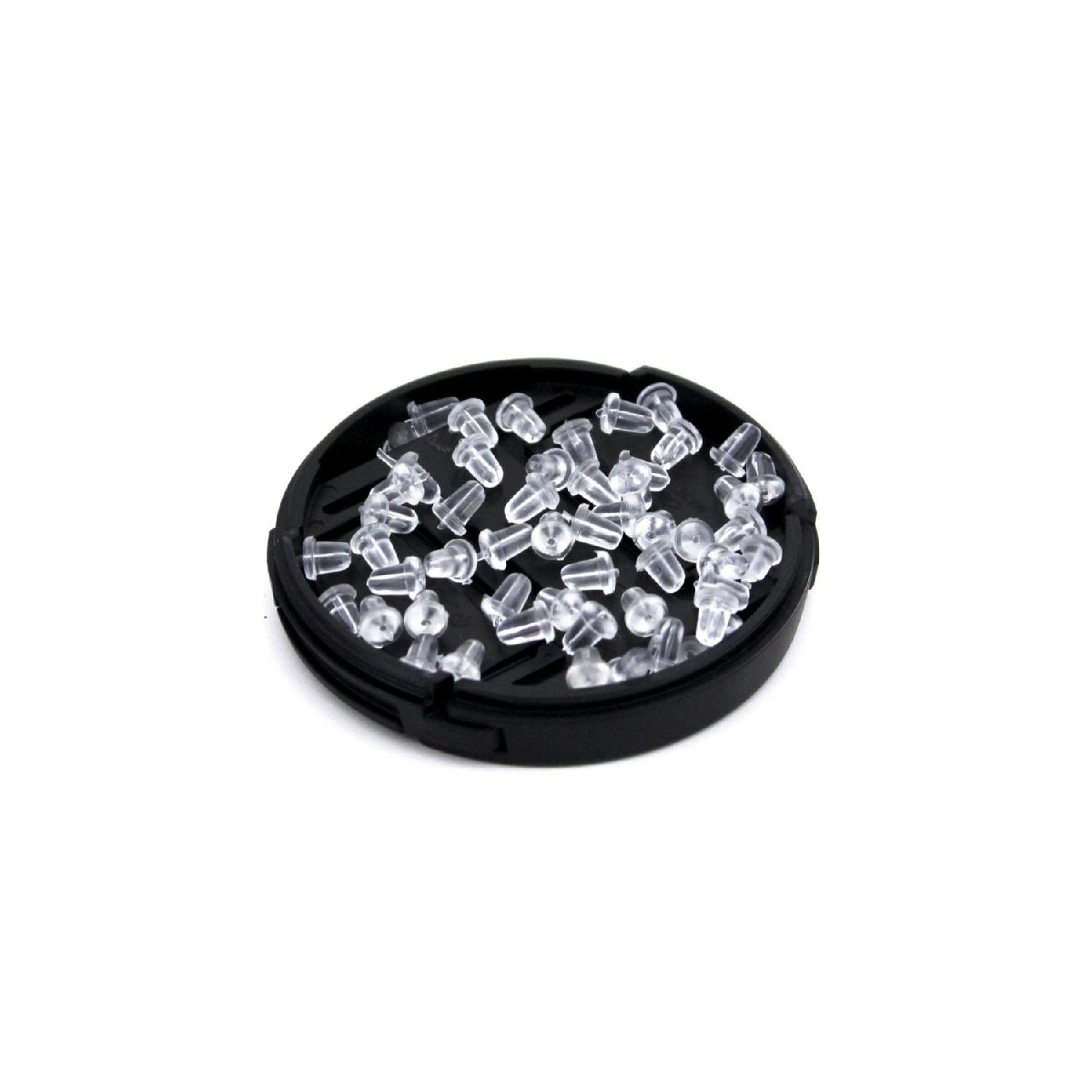 

100 Pieces (50 Pairs) - 5x5 Mm Plastic Earring Plunger, Earring Backing