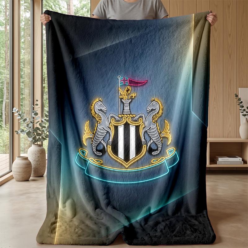 Coperta in Flanella con Stampa del Newcastle United Football, Coperta Morbida Calda Leggera per Divano Letto Campeggio