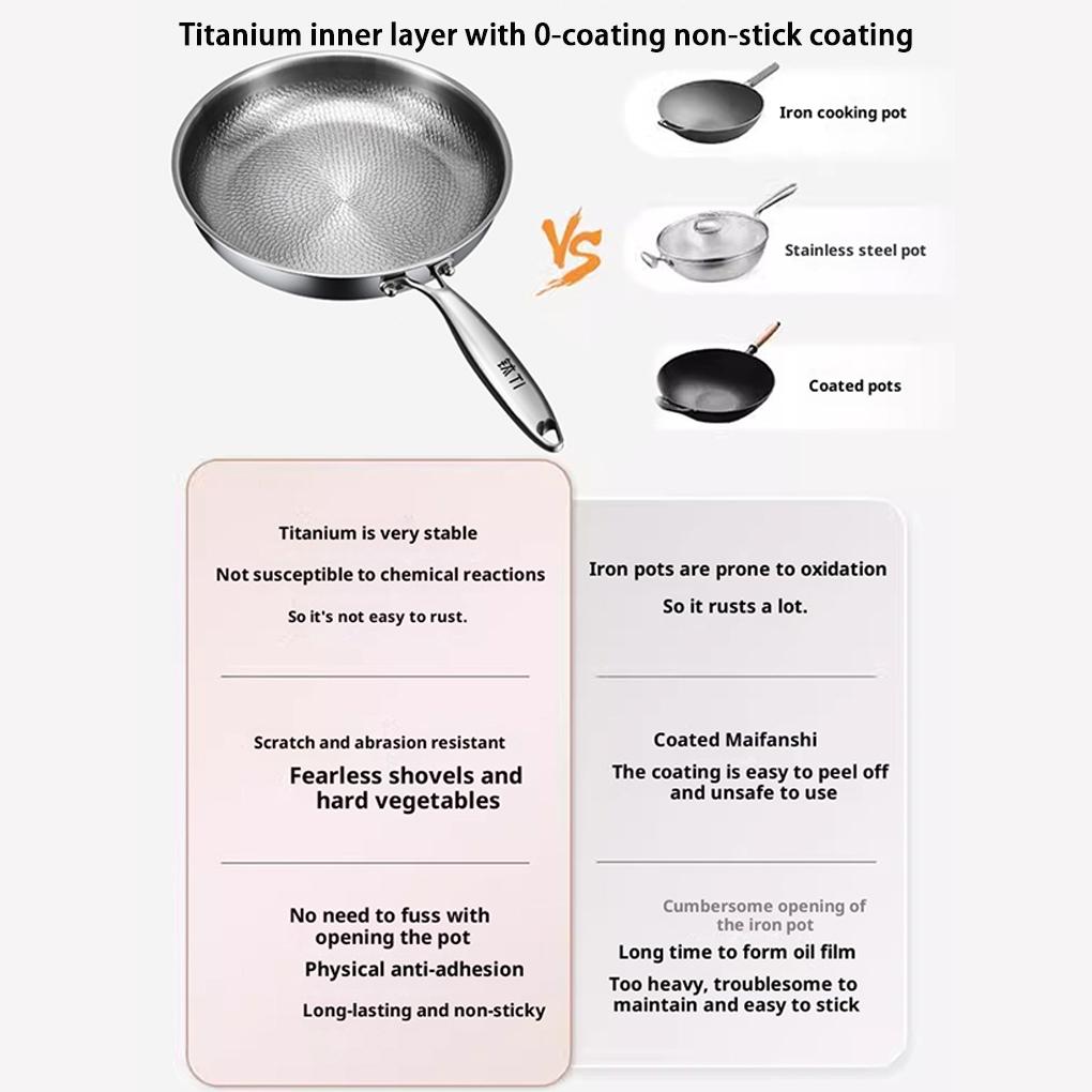 Nicht Plateful Titanpfanne mit Hammermuster Bratenergie-spartopf Beweis Kochgeschirr Einfach zu für Küchenkochen