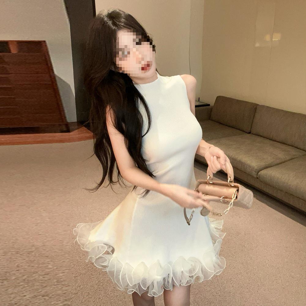 2025 Women s French-Style Sleeveless Knitted Dress - Pure & Sexy Fashion One Size