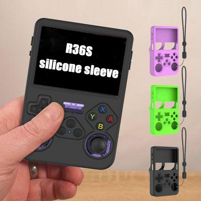 Carcasă din silicon R36s Cutie de depozitare anti-zgârieturi Carcasă moale pentru consola de jocuri portabilă R36S Husă de protecție din silicon cu șnur