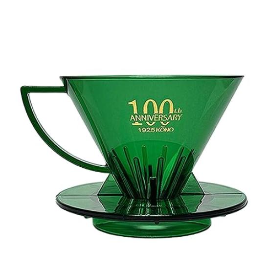 Kono Style Coffee 2024 Winter 100th Anniversary Limited Edition [Meimon KONO] Dripper, Color, 1-2 Cups, Transparent, Clear, Green, MDN-21TGR100