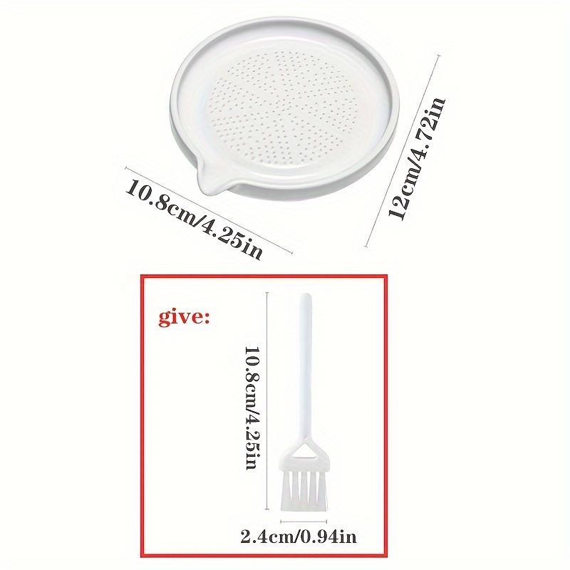 1 Pc White Ceramic Garlic and Ginger Grater Plate for Potato Mash, Vegetable and Fruit Puree, Manual Grinding Dish