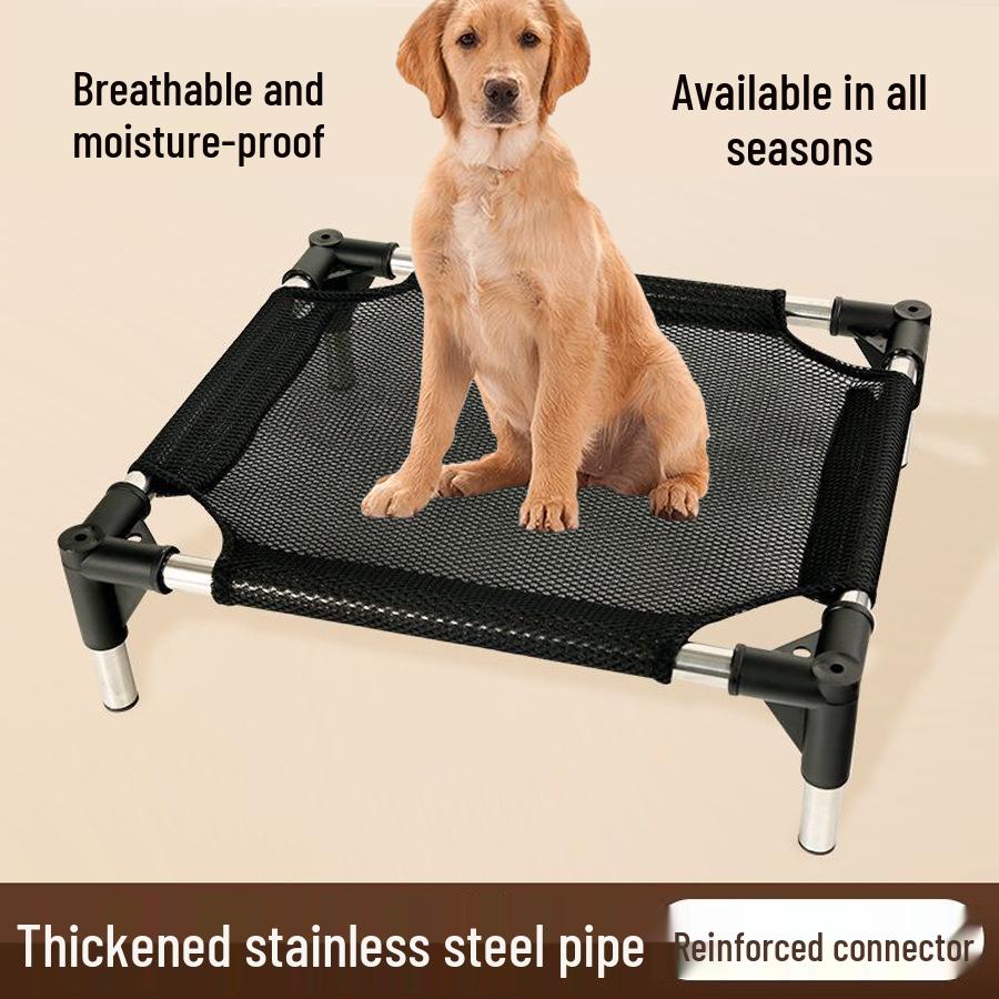 Universal Breathable Mesh Pet Bed with Detachable Stainless Steel Frame - Moisture-Proof for Cats and Dogs
