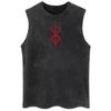 Anime Printed Washed Vest Retro Sports Fitness Casual Short-Sleeved Loose Large Size Summer