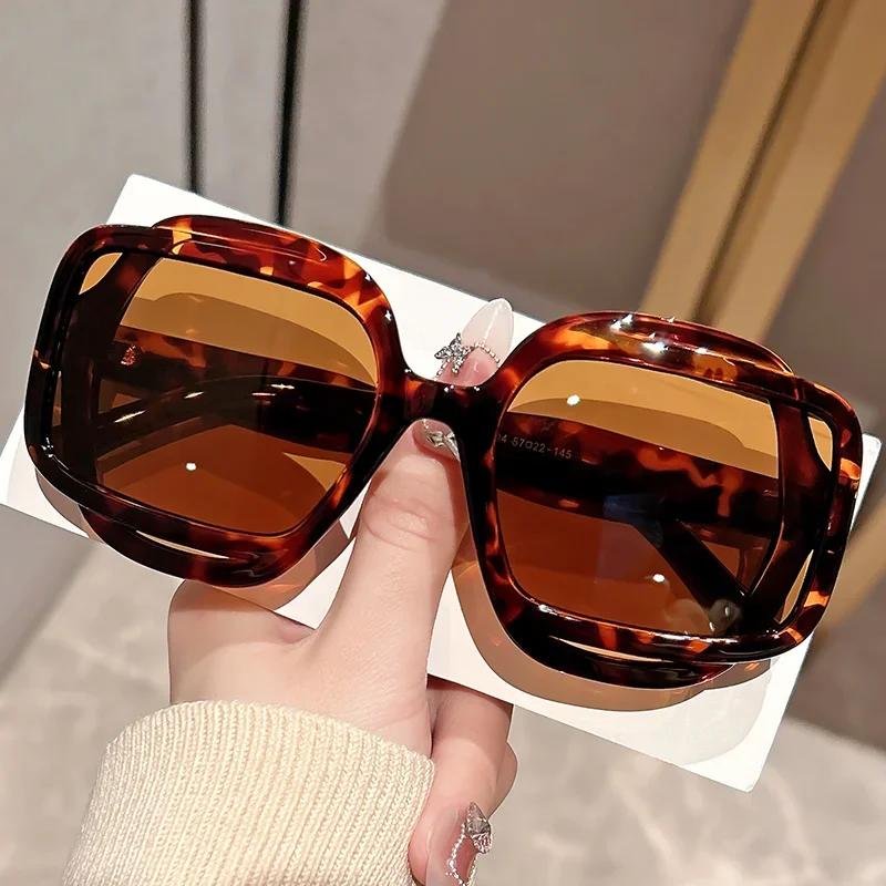 New Women Large Square Sunglasses Fashion UV400 Anti Glare Colorful Cool Glasses Outdoor Men Eyewear Goggles