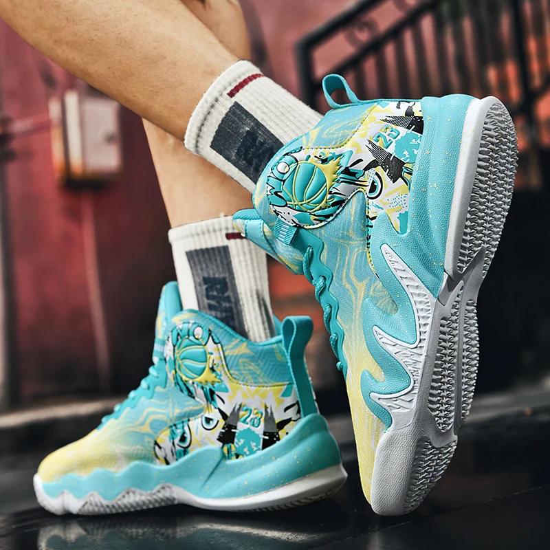 Мода Новые Мужские Баскетбольные Кроссовки Нескользящие Студенческие Дышащие Атлетические — фото 3