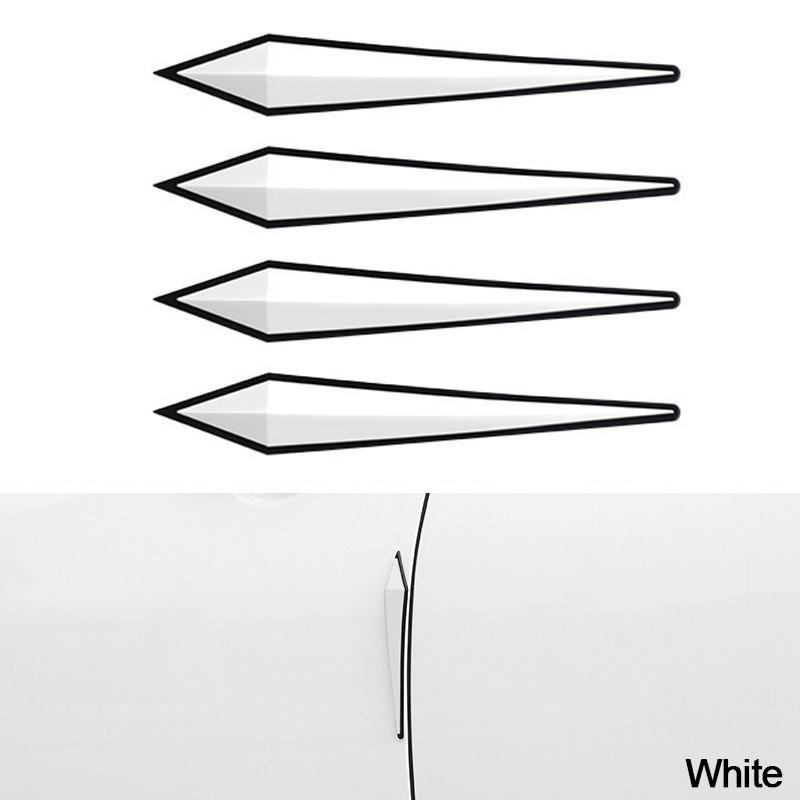 

4 шт./компл. Наклейки Защита двери автомобиля Полоса защиты от столкновений и царапин Декоративная полоса на капот автомобиля белый