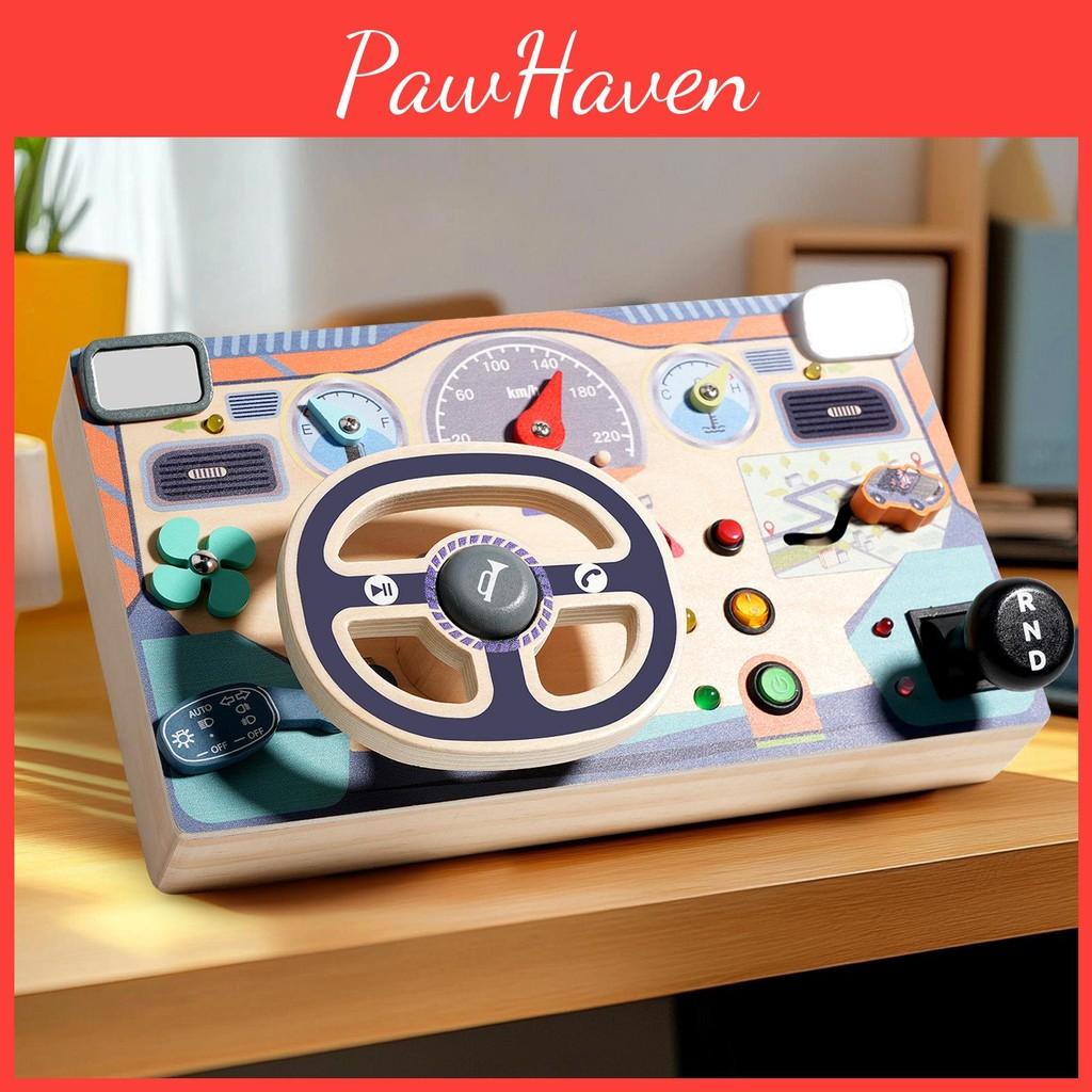 Board Children Busy With Wooden Steering Wheel Learning Toy Brain Development