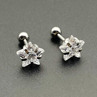 316L Paslanmaz Çelik Helix Piercing Yıldız Küpeler Kadın 1 Adet Trend Zirkon Lob Rook Kıkırdak Kulak Takısı Vücut Aksesuarları