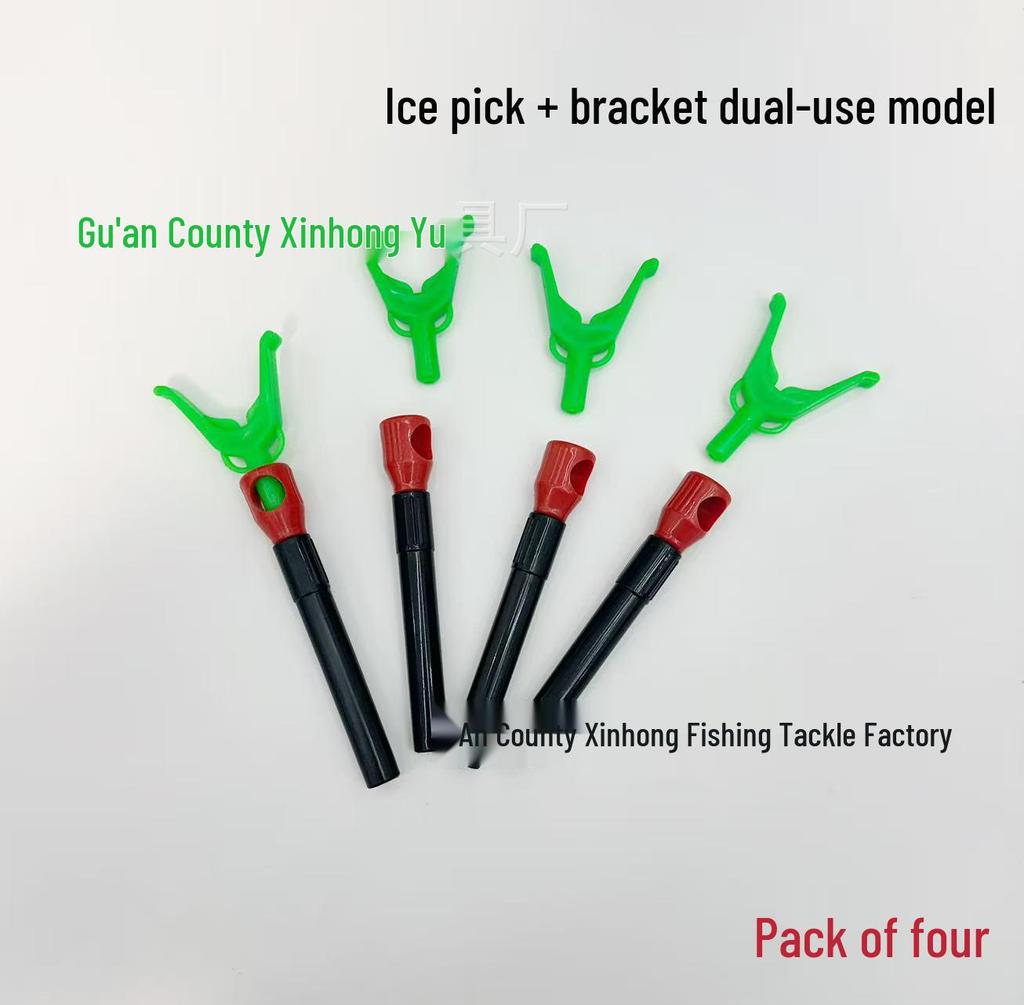 Ice Fishing Gear: Tent Pegs, Ice Anchors, Spiral Ground Screws, Rod Holder, Drill Tool