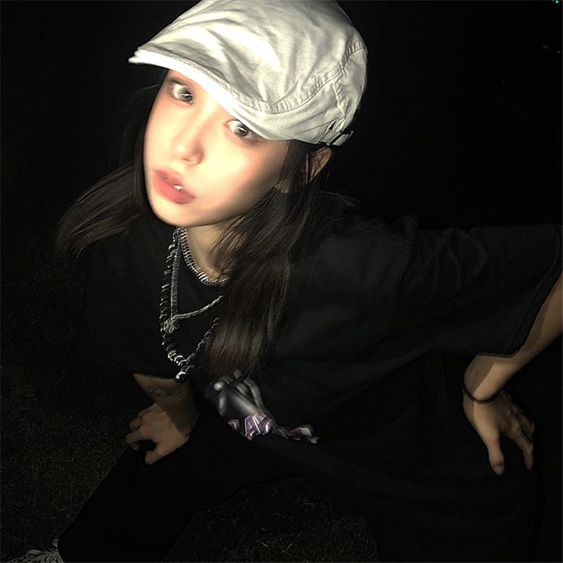 2024 Women's Small Head Beret with Large Brim - Reversible Summer Hat, Size 48XS