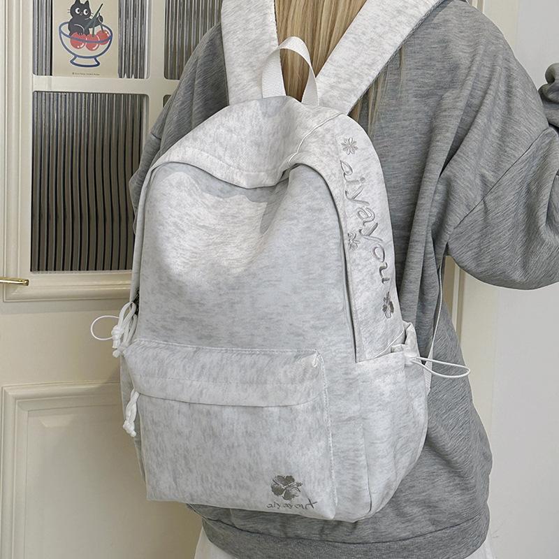 Embroidered Letter Student Schoolbag Women's Large Capacity Lightweight Backpack