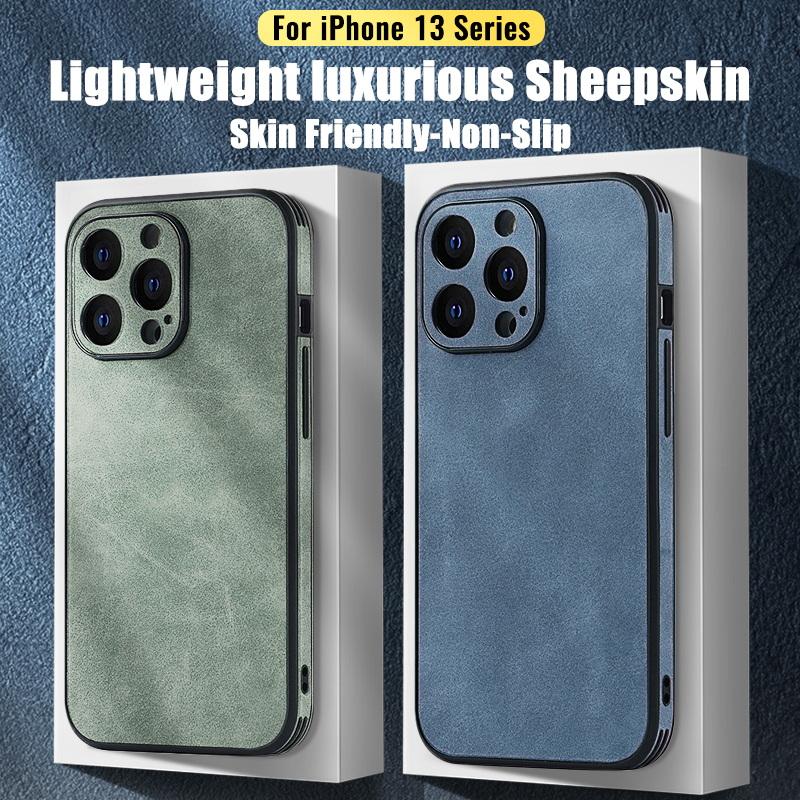 Lyxigt enfärgat TPU-pälsläder för iPhone 15 14 13 12 11 Pro Max XR XS Max Stötsäkert kameraskydd