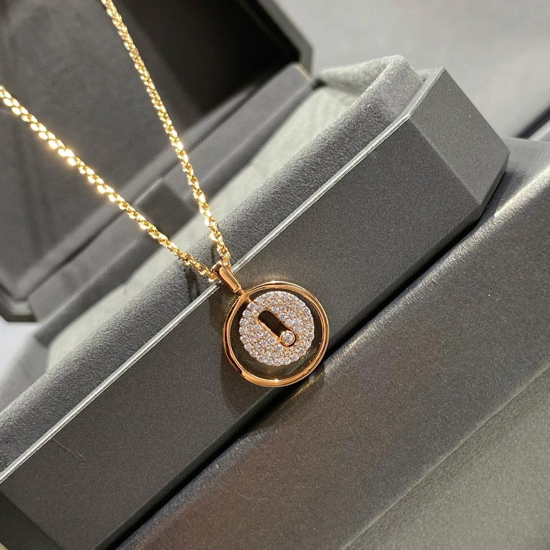

2024 New Vintage Move Diamond Necklace For Women Luxury Jewelry Designer Pendant Pure 925 Sterling Silver Long Chain Necklaces розового золота