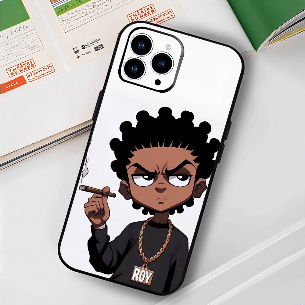 Cartoon The B-Boondocks For IPhone 15 16 14 Plus 13 12 11 17 Pro Max 17 Air Black Soft Phone Cover