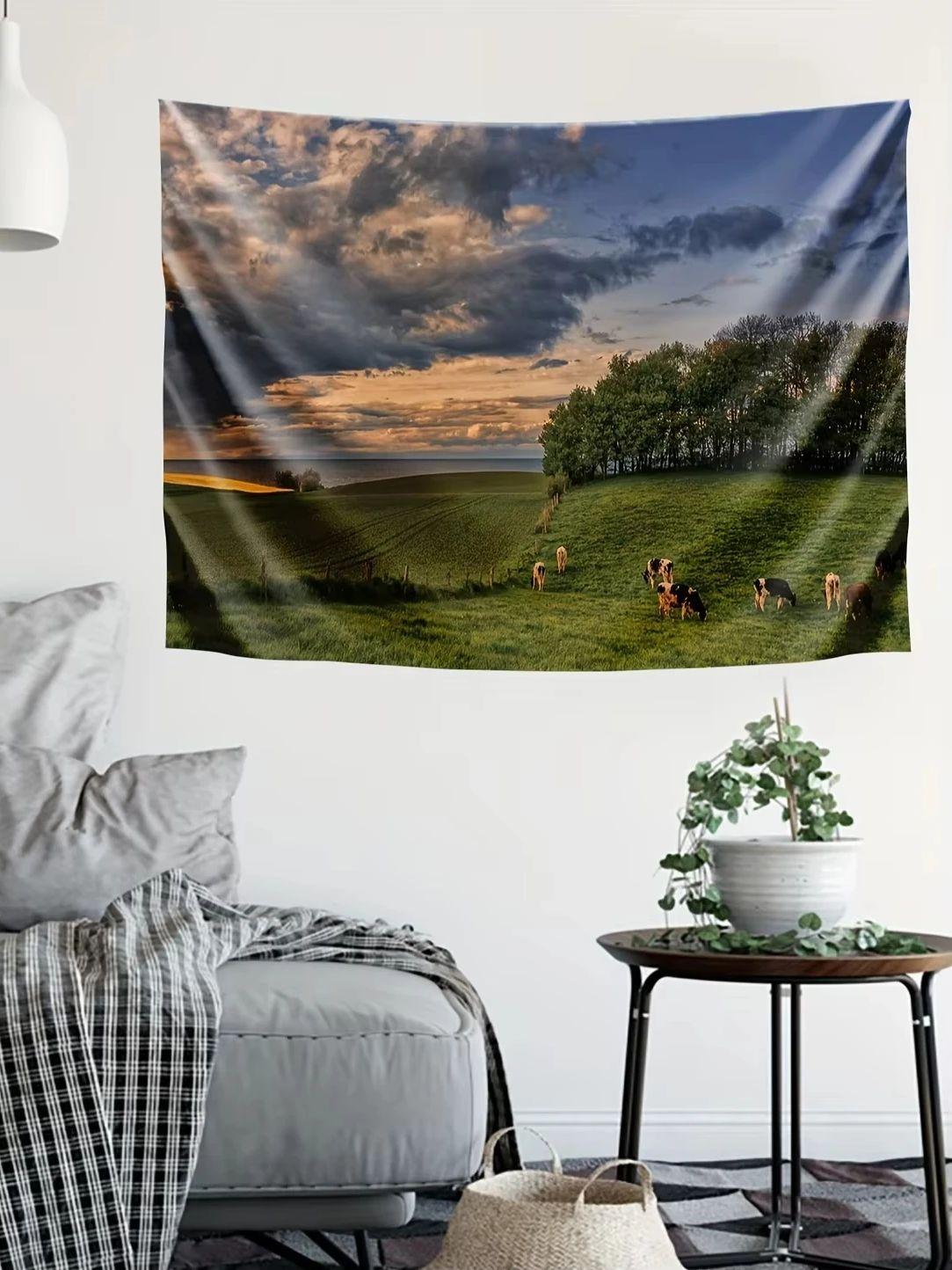 Богемный Стиль Хиппи Арт Эстетика Гостиная Домашний Декор Винтажная Иллюстрация Гобелен Настенный Подвес 74x94cm(29x37in)