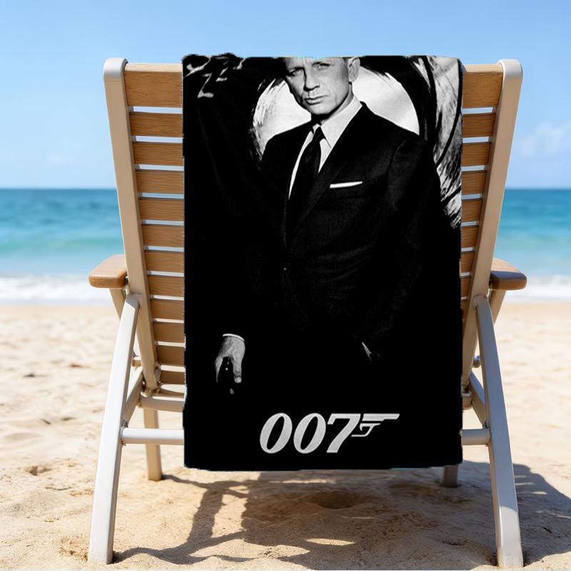 Ultra-Soft Beach Towel with 007 James Bond Theme,Ideal for Pool - Camping, Diving - Perfect Travel Essential, Vibrant Beach Towel.