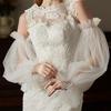Fashion Sheer Mesh Bridal Puff Sleeves Detachable Tulle Lantern Arm Cuffs Romantic Wedding Dress Accessories Soft Gauze Sleeves