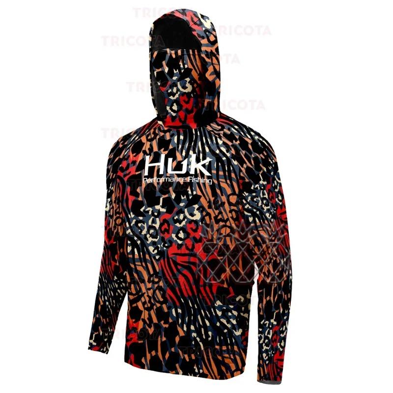 New Fishing Shirts Mask Neck Gaiter Hoodie Clothing Men Long Sleeve Clothes UV Protection Anti Mosquito Fishin