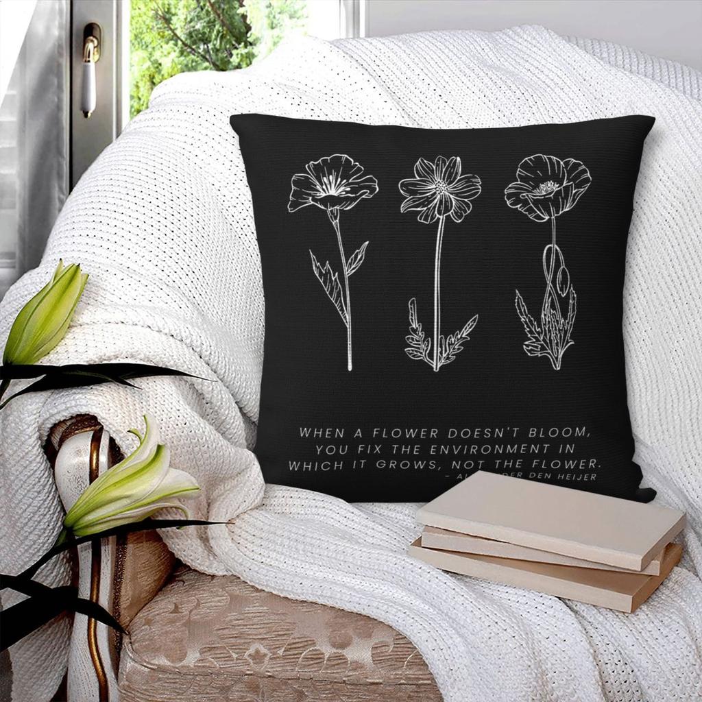 Mental Health Matters Square Pillowcase Polyester Linen Velvet Pattern Zip Decorative Throw Pillow Case Room Cushion Cover
