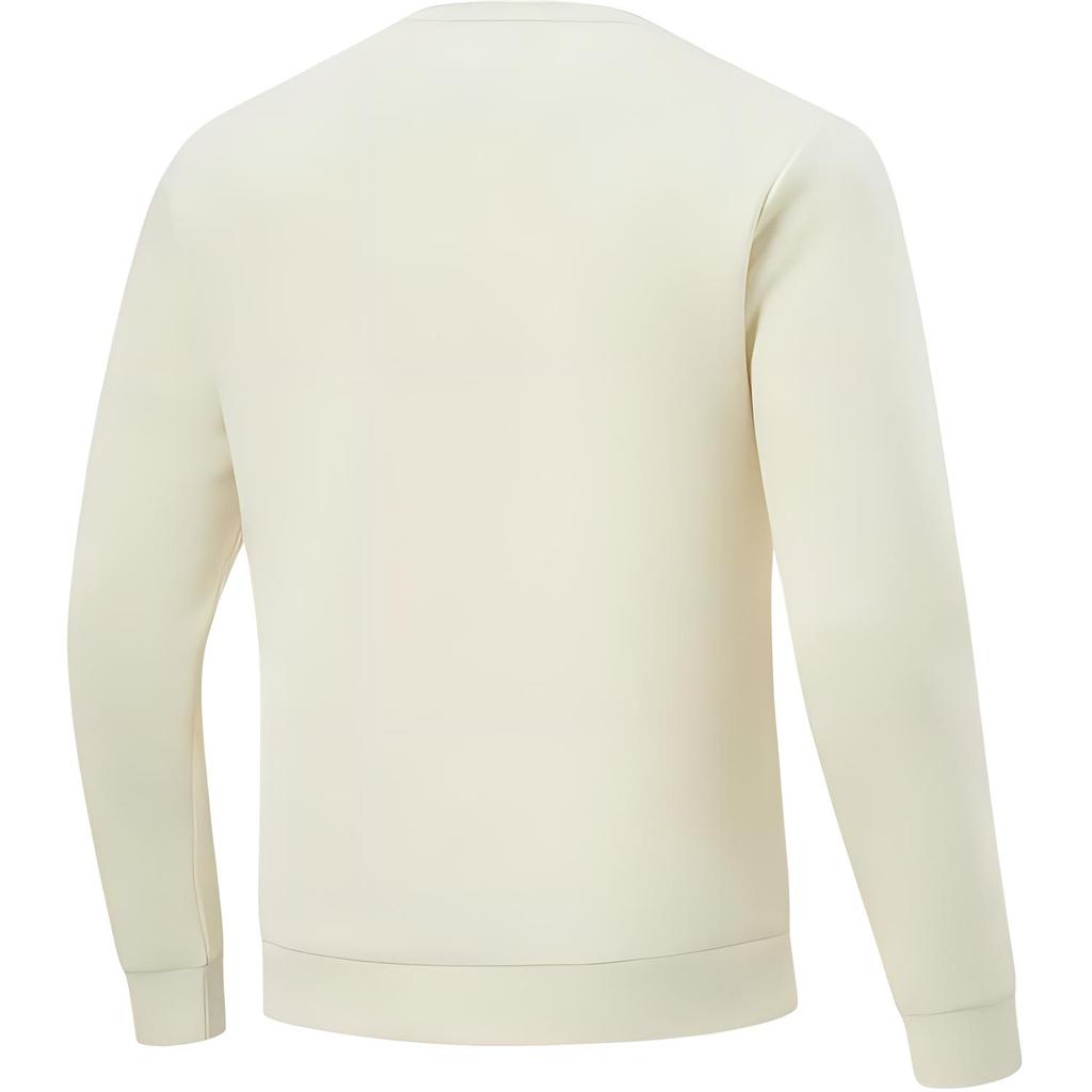 Li Ning Comfortable Casual Crew Neck Pullover Sweatshirt Men Sweatshirt Off-White AWDU575-2