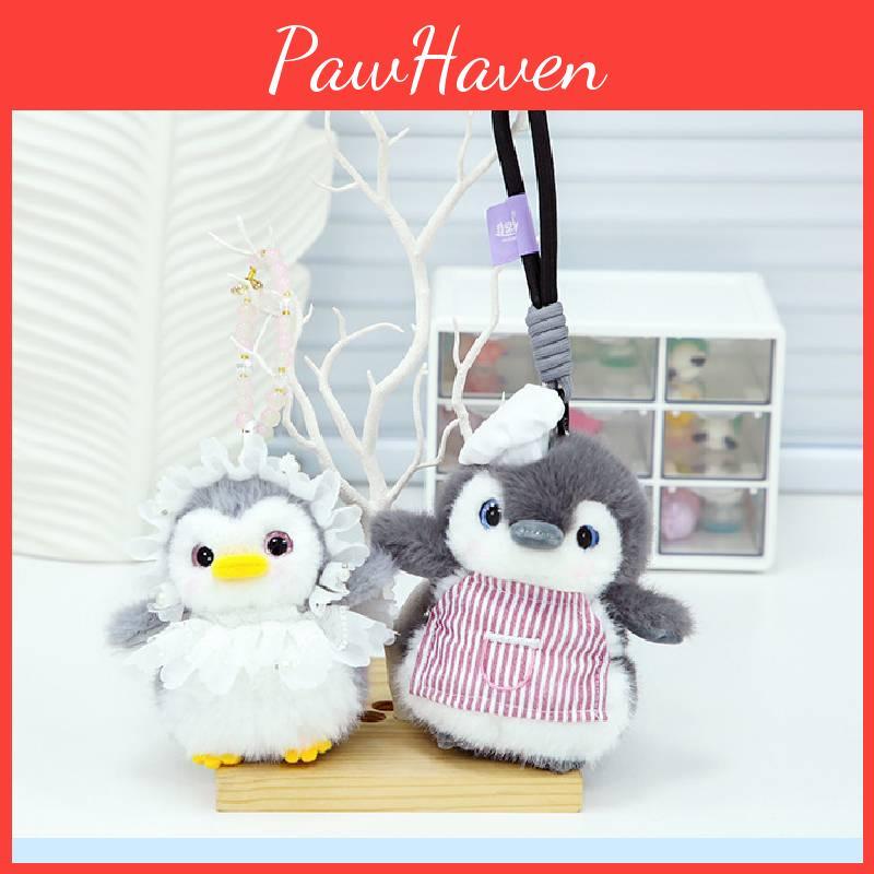 Penguin Plush Apron Toy Keychain Pendant Stuffed Animal Doll Cute Kids Gift