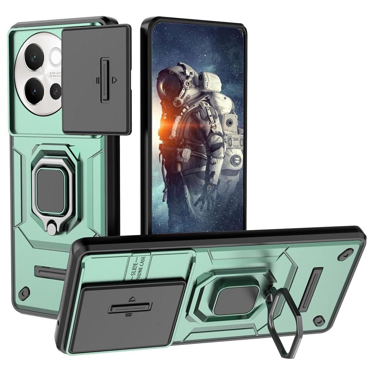 

Бронированный противоударный чехол для VIVO V40 Lite 5G защитный чехол для VIVO V30e кольцо магнитный держатель Coque Fundas Capa For VIVO V40 Lite 5G зелёный