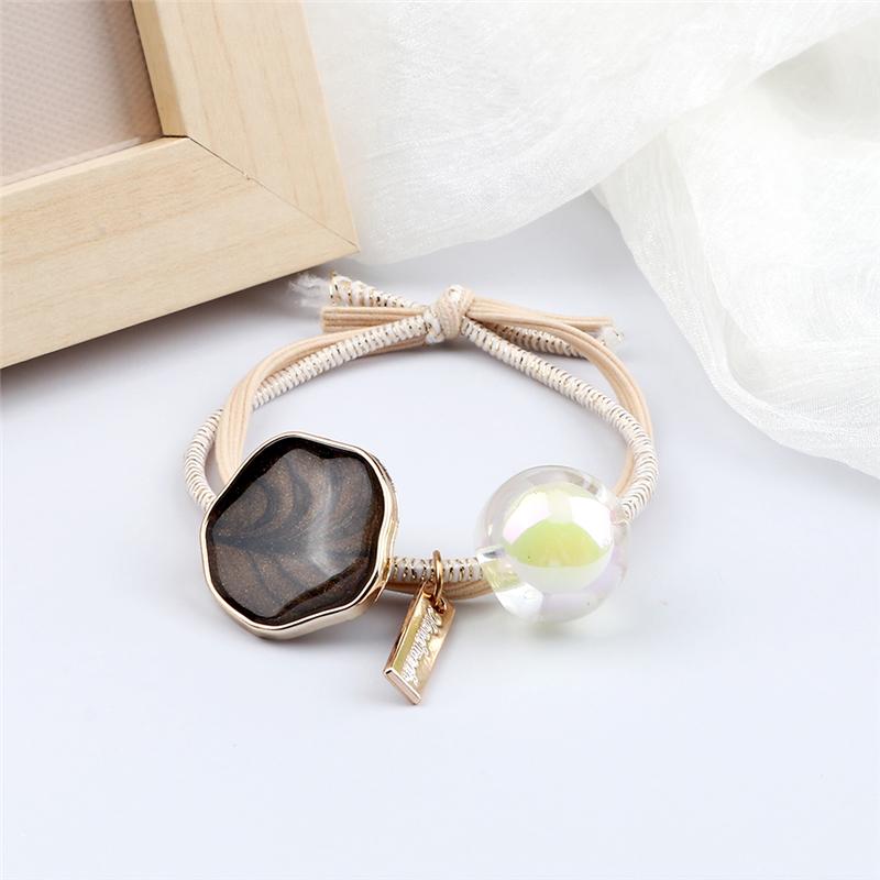 Korean Crystal Beads Headband Women Girls Hair Bands Fashion Elastic Scrunchies Hair Accessories Headwear Ponytail Holder Gifts