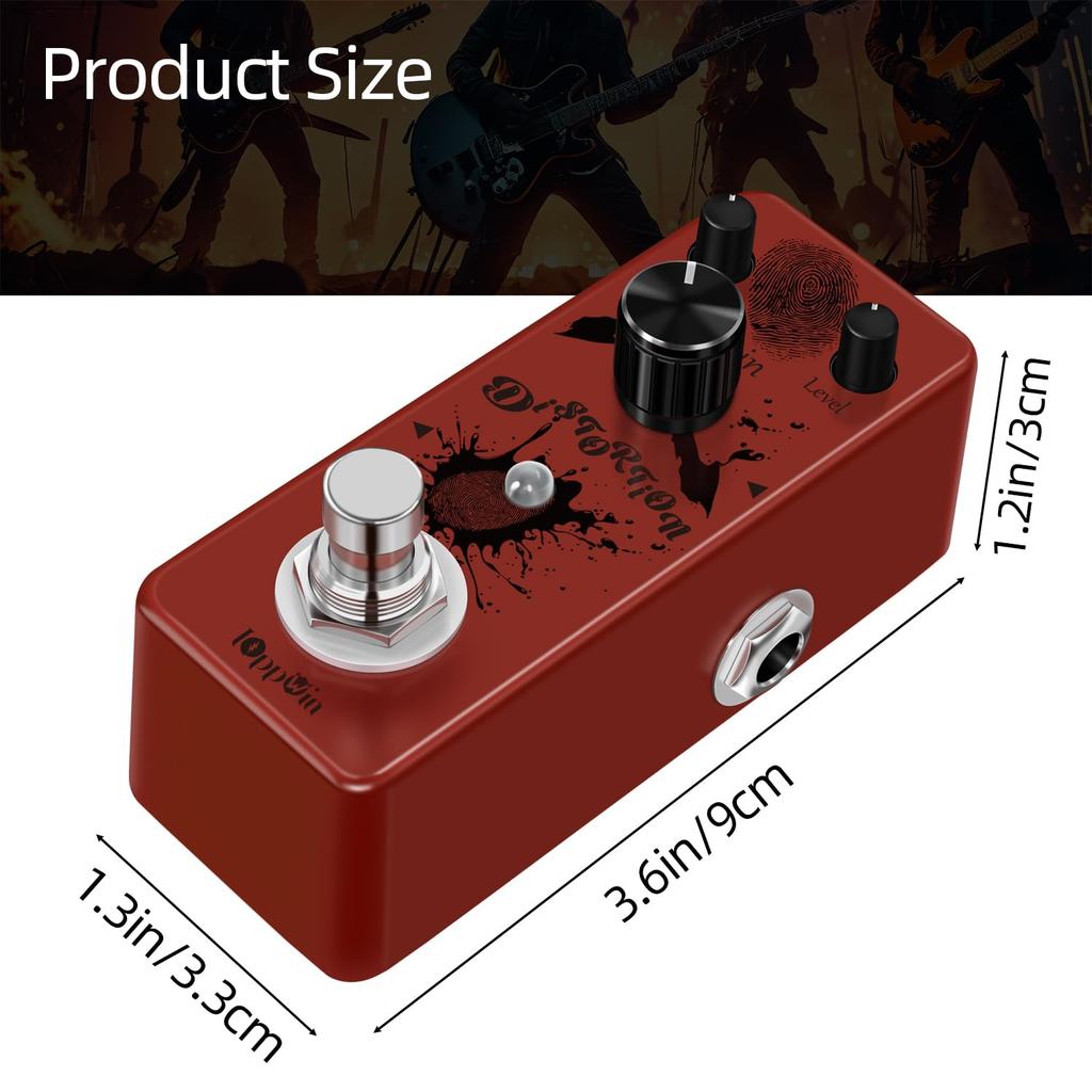 IOppWin British Distortion Pedal Classic English Distortion Metal True Bypass - Amp-Inspired Tone, Case, Ultra-Compact,