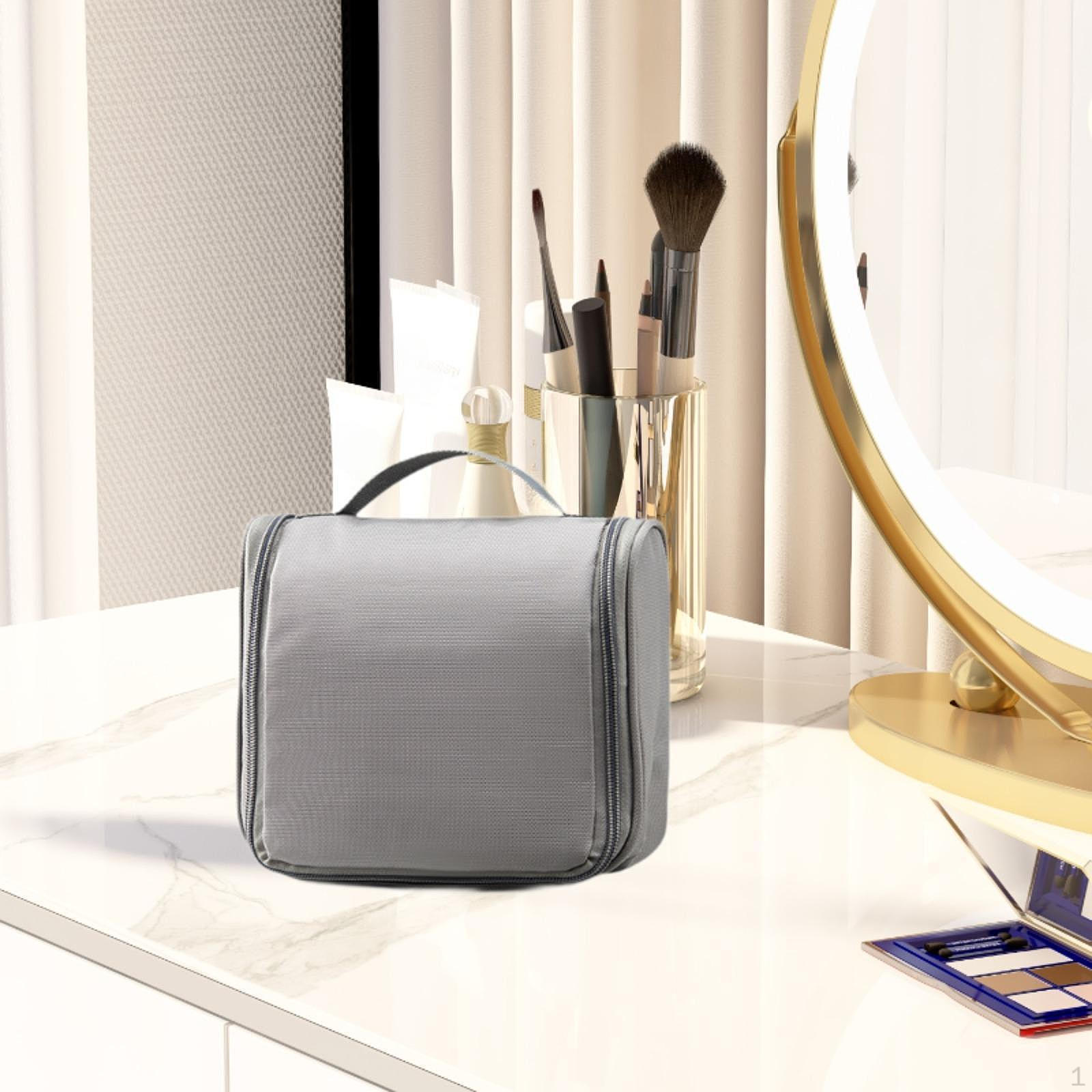 

Косметическая сумка для хранения косметических принадлежностей из ткани Оксфорд, небольшого размера, туалетные принадлежности для ухода за кожей, для мытья серый