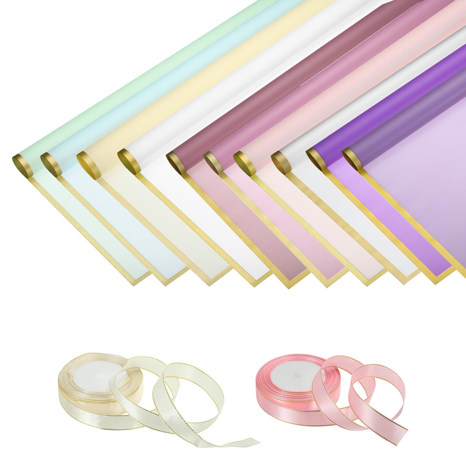 

20 шт. оберточной бумаги для цветов 22 x22 с лентой для подарочной упаковки разноцветной 10